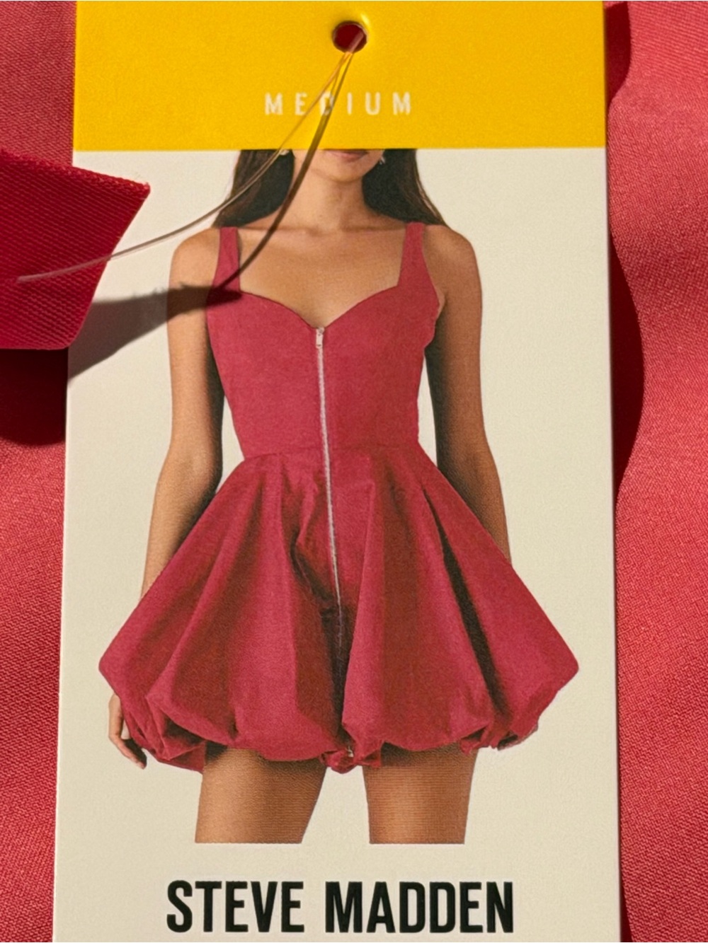 Steve Madden Raspberry Zip-Front Sweetheart Mini Dress - Picture 12 of 16
